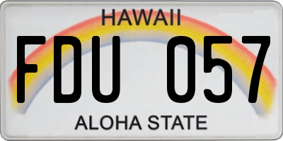HI license plate FDU057