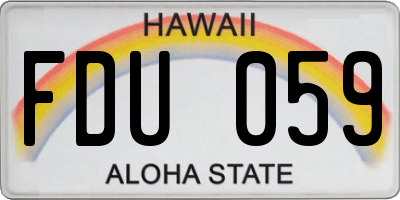 HI license plate FDU059