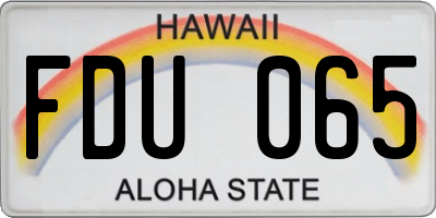 HI license plate FDU065