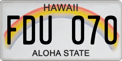 HI license plate FDU070