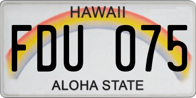 HI license plate FDU075
