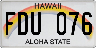 HI license plate FDU076