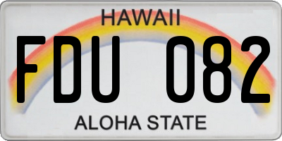 HI license plate FDU082