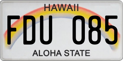 HI license plate FDU085