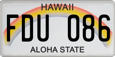 HI license plate FDU086