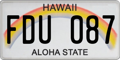 HI license plate FDU087