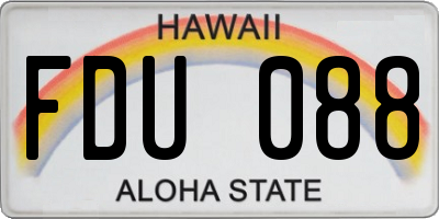 HI license plate FDU088