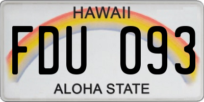 HI license plate FDU093