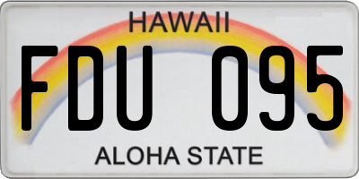 HI license plate FDU095