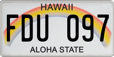 HI license plate FDU097