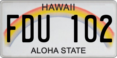 HI license plate FDU102