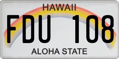 HI license plate FDU108