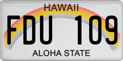 HI license plate FDU109