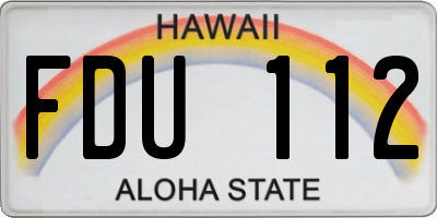 HI license plate FDU112