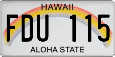 HI license plate FDU115