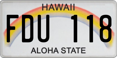 HI license plate FDU118