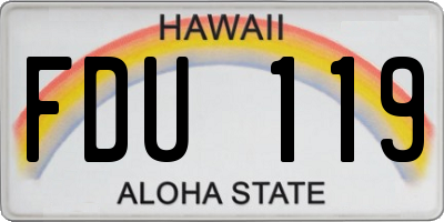 HI license plate FDU119