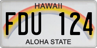 HI license plate FDU124