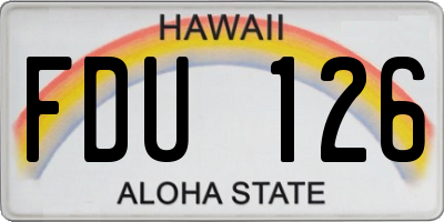 HI license plate FDU126