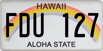 HI license plate FDU127