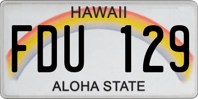 HI license plate FDU129