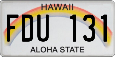 HI license plate FDU131