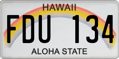 HI license plate FDU134