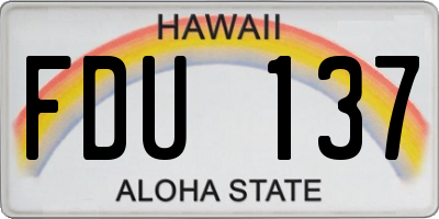 HI license plate FDU137