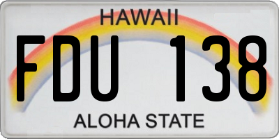 HI license plate FDU138