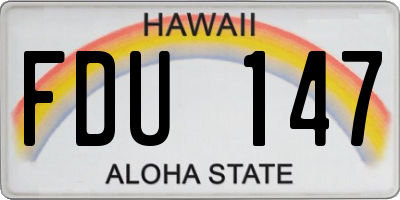 HI license plate FDU147