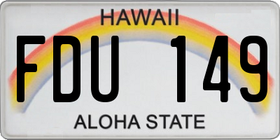 HI license plate FDU149