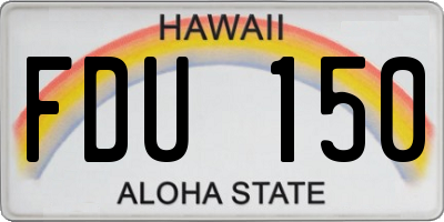 HI license plate FDU150