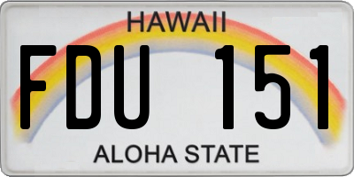 HI license plate FDU151