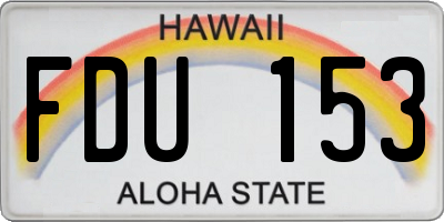 HI license plate FDU153