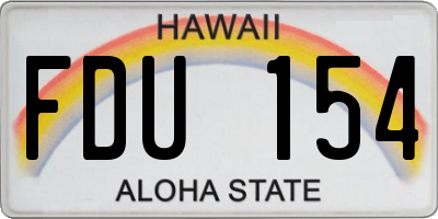 HI license plate FDU154