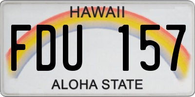 HI license plate FDU157