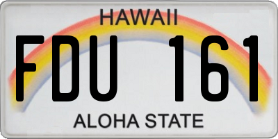 HI license plate FDU161