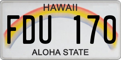 HI license plate FDU170