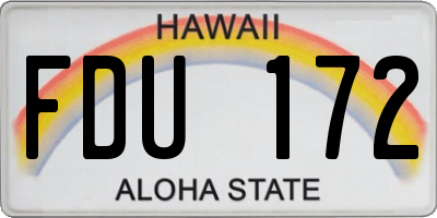 HI license plate FDU172
