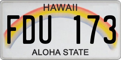 HI license plate FDU173