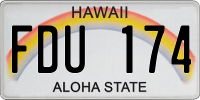 HI license plate FDU174