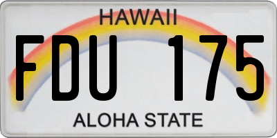 HI license plate FDU175