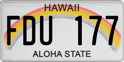HI license plate FDU177