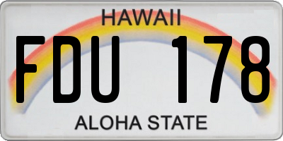 HI license plate FDU178