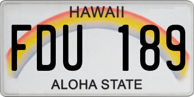 HI license plate FDU189