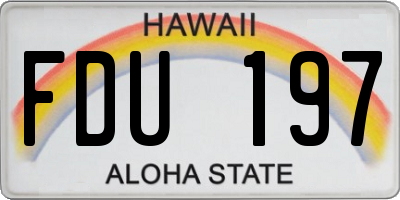 HI license plate FDU197