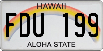 HI license plate FDU199