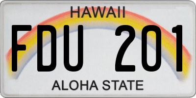 HI license plate FDU201