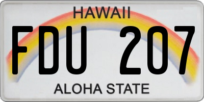 HI license plate FDU207