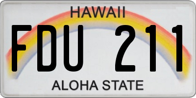 HI license plate FDU211
